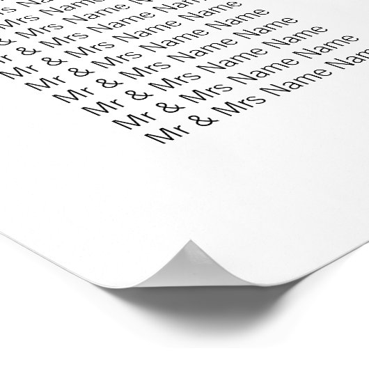 メイスンの瓶とピンクのハート結婚のシーティングチャート ポスター (角)