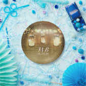 メイスンの瓶と糸の素朴灯 ペーパープレート (パーティー)