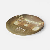 メイスンの瓶と糸の素朴灯 ペーパープレート (アングル)