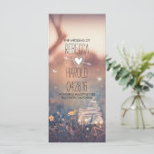 メイスンの瓶と蛍の素朴な結婚式プログラム プログラム (スタンド正面)