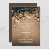 メイスンの瓶と蛍結婚の情報カード エンクロージャーカード (正面/裏面)