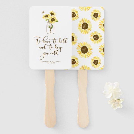 メイスンの瓶に保ひまの結婚花 ハンドファン (正面&裏面)