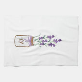 メイスンの瓶のモノグラムにラベンダーのハーブ キッチンタオル (横)