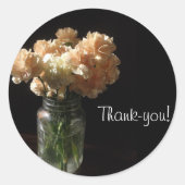 ***メイスンの瓶入り感謝していのカーネーション ラウンドシール (正面)