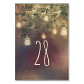 メイスンの素朴瓶結婚ライトの木のテーブル番号 テーブルナンバー (裏面)