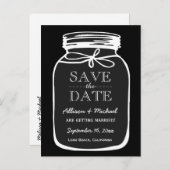 メイスンカスタムジャーのカラー日付のA02結婚を保存 案内ポストカード (正面/裏面)