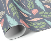 メイスンジャイルネイビーピンクグリーン花柄 ラッピングペーパー (ロールコーナー)