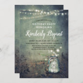 メイスンジャイルライツウッドランド素朴バースデーパーティー 招待状 (正面/裏面)