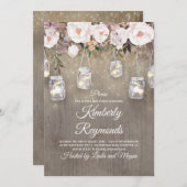 メイスンジャイルライトベビー素朴シャワー 招待状 (正面/裏面)