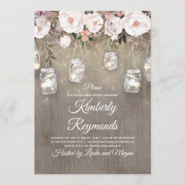 メイスンジャイルライトベビー素朴シャワー 招待状