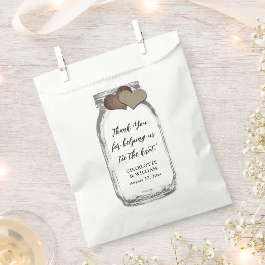 メイスンジャルトリーバーラップハートサンキュー結婚ズ フェイバーバッグ (クリップ留めされた状態)