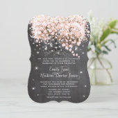 メイスンジャルピンクシャルボードハートリーフツリー 招待状 (スタンド正面)