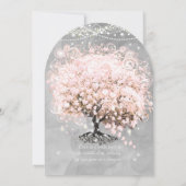 メイスンジャルピンクシャルボードハートリーフツリー 招待状 (裏面)