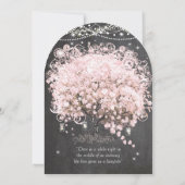 メイスンジャルピンクシャルボードハートリーフツリー 招待状 (裏面)