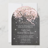 メイスンジャルピンクシャルボードハートリーフツリー 招待状 (正面)