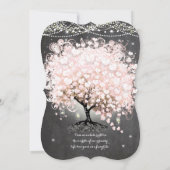 メイスンジャルピンクシャルボードハートリーフツリー 招待状 (裏面)