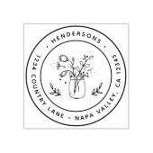 メイスンジャルフラワーズラウンド差出人住所 ラバースタンプ (インプリント)