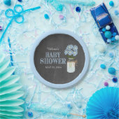 メイスンジャルブルーフラワーシャルボードベビーシャワー ペーパープレート (パーティー)