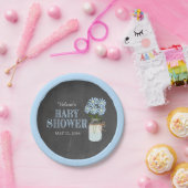 メイスンジャルブルーフラワーシャルボードベビーシャワー ペーパープレート (パーティー)