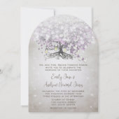 メイスンジャルラベンダーハートリーフツリー結婚ズ 招待状 (正面)
