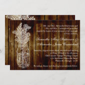 メイスンジャンプダークウッドプランク結婚式招待状 招待状 (正面/裏面)