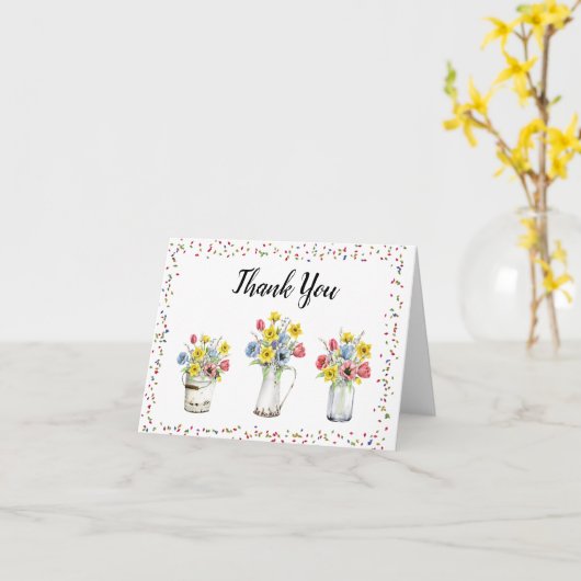 メイスンジャーありがとうご注意 カード (黄色い花)