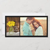 メイスンジャーとデイジーカントリーウェディングありがとう サンキューカード (正面)