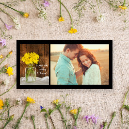 メイスンジャーとデイジーカントリーウェディングありがとう サンキューカード