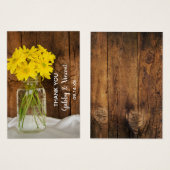 メイスンジャーとデイジーカントリーウェディングメッセージカード (正面&裏面)