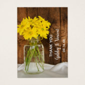 メイスンジャーとデイジーカントリーウェディングメッセージカード (正面)