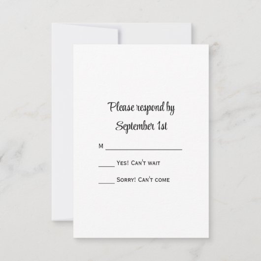 メイスンジャーとデイジーカントリーウェディングRSVPカード 出欠カード (裏面)