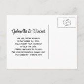 メイスンジャーとデイジー国の結婚式の日付を保存 案内ポストカード (裏面)