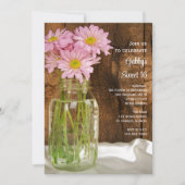 メイスンジャーとピンクデイジーズスウィート16誕生日パーティー 招待状 (正面)