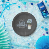 メイスンジャーとフラワーズブルーヴィンテージタイポグラフィ ペーパープレート (パーティー)