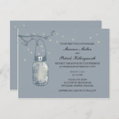 メイスンジャーとホタルの結婚式招待状 インビテーションポストカード (正面/裏面)