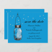 メイスンジャーとホタルの結婚式招待状 案内ポストカード (正面/裏面)