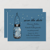 メイスンジャーとホタルの結婚式招待状 案内ポストカード (正面/裏面)