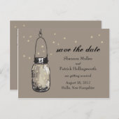 メイスンジャーとホタルの結婚式招待状 案内ポストカード (正面/裏面)