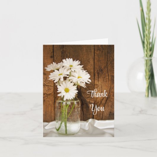 メイスンジャーとホワイトデイジーズカントリー サンキューカード (正面)