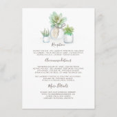 メイスンジャーと多肉類結婚のインフォメーションゲスト エンクロージャーカード (正面)