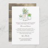 メイスンジャーと多肉類結婚のインフォメーションゲスト エンクロージャーカード (正面/裏面)