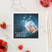 メイスンジャーと青いホタル結婚ズ スタンダードカクテルナプキン (インサイチュ)