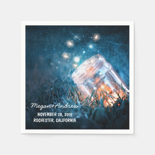 メイスンジャーと青いホタル結婚ズ スタンダードカクテルナプキン (正面)