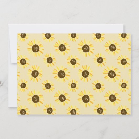 メイスンジャーと黄色のひまわり赤ちゃんシャワー 招待状 (裏面)