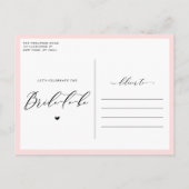 メイスンジャーにピンクのヒマワリ素朴ブライダルシャワー インビテーションポストカード (裏面)