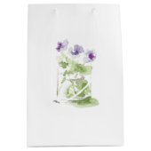 メイスンジャーに入ったラベンダーの水の色のスミレ ミディアムペーパーバッグ (正面)