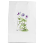 メイスンジャーに入ったラベンダーの水の色のスミレ ミディアムペーパーバッグ (裏面)