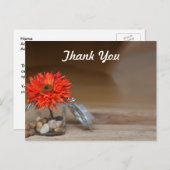 メイスンジャーのオレンジ色の花ありがとう ポストカード (正面/裏面)