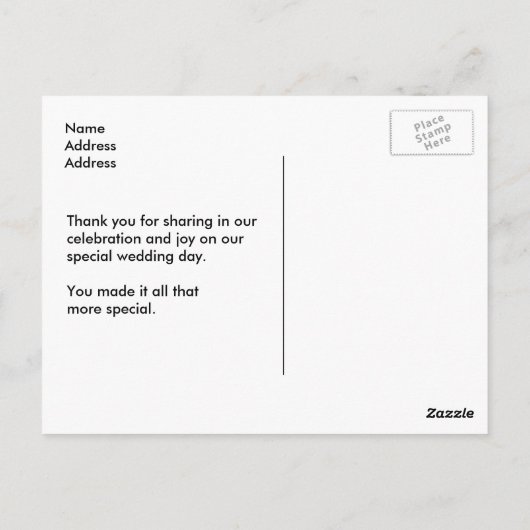 メイスンジャーのオレンジ色の花ありがとう ポストカード (裏面)