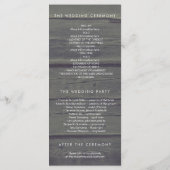 メイスンジャーのストリングライトの素朴結婚式 プログラム (裏面)